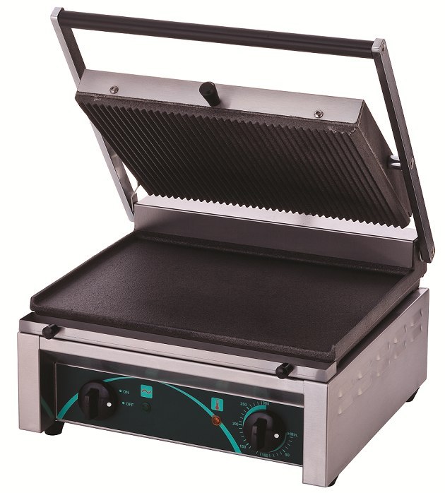 Grill elektryczny kontaktowy panini RN101-B z dolną płytą gładką